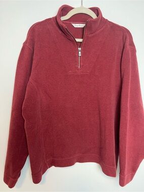 Tommy Bahama Women's burgandy Quarter-Zip Pullover Sweater - Medium